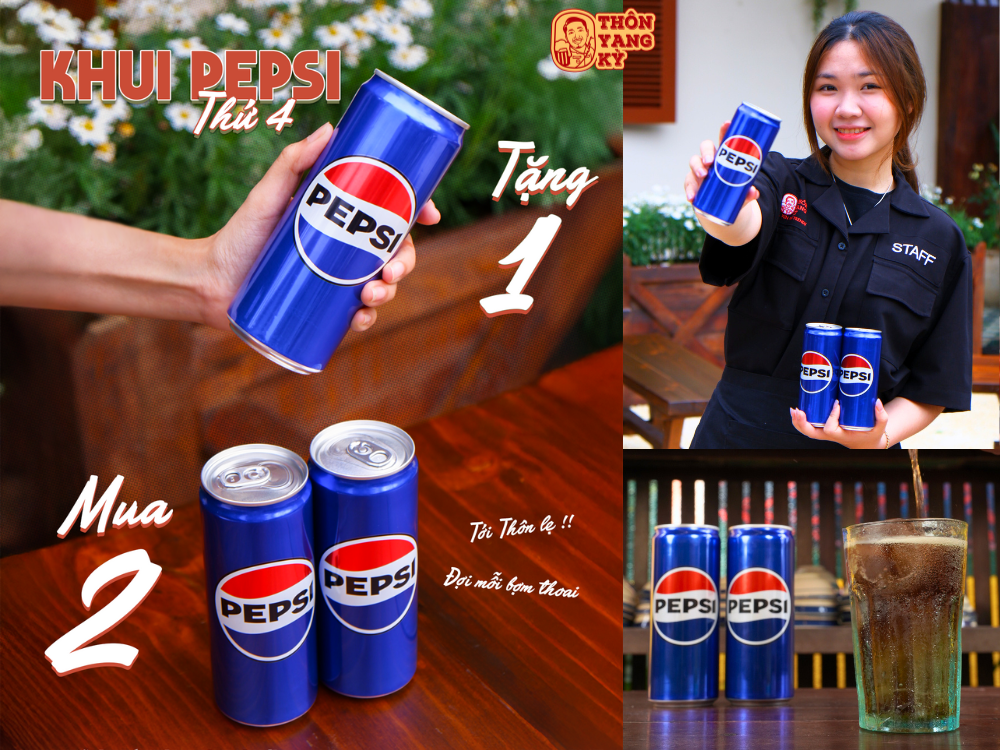 THỨ TƯ PEPSI MUA 2 TẶNG 1